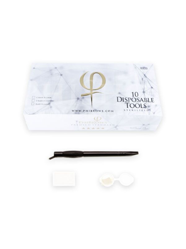 【新品未使用】PhiBrows 使い捨てツール 18 U クラシック 10個 PhiBrows Disposable Tools 18 U Classic 10pcs Box - Official
